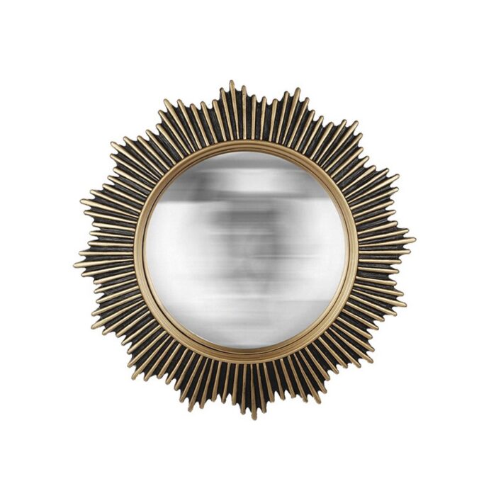 Miroir convexe noir et doré
