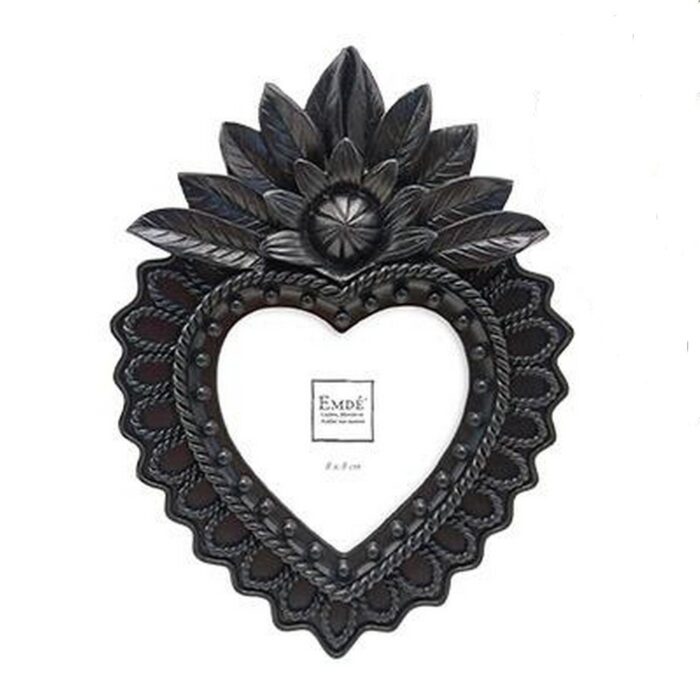 Cadre photo coeur noir