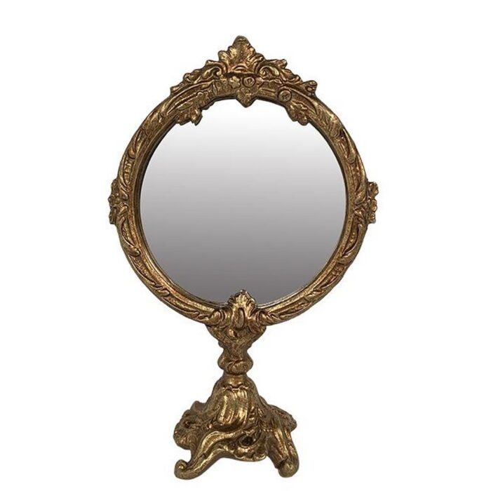 Miroir doré sur pied